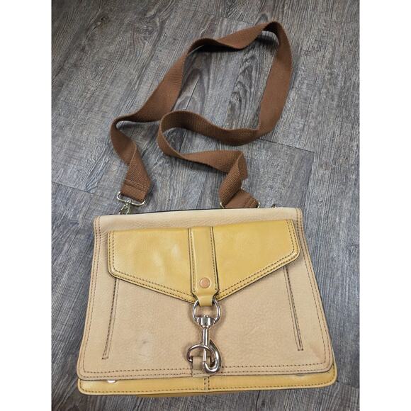 Rebecca Minkoff Handbags - Rebecca Minkoff Hudson Moto Tan Leather Crossbody Bag Adjustable Strap Purse